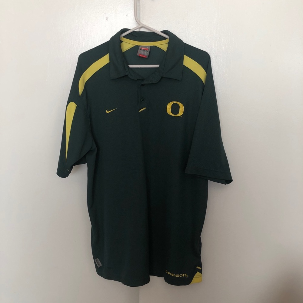 Nike Oregon Ducks Fit Dry Football Green Polo